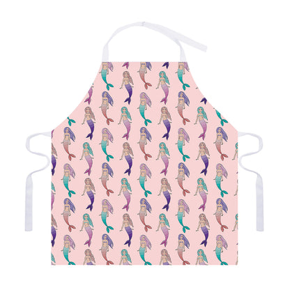 Mermaid Girls Pattern Print Adjustable Apron