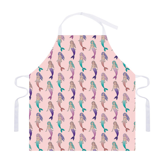Mermaid Girls Pattern Print Adjustable Apron