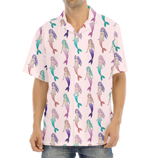 Mermaid Girls Pattern Print Aloha Shirt