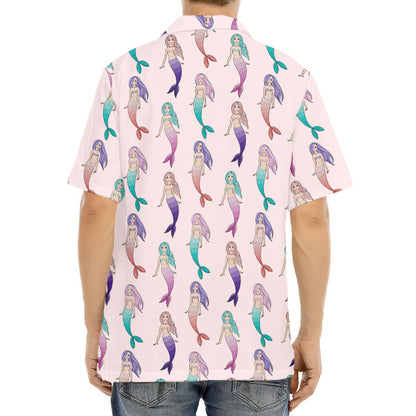 Mermaid Girls Pattern Print Aloha Shirt