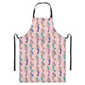 Mermaid Girls Pattern Print Bib Apron With Pocket