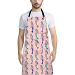 Mermaid Girls Pattern Print Bib Apron With Pocket