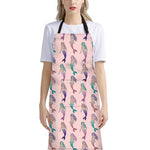 Mermaid Girls Pattern Print Bib Apron With Pocket