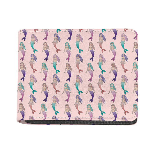 Mermaid Girls Pattern Print Bifold Wallet