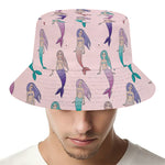 Mermaid Girls Pattern Print Bucket Hat