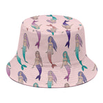 Mermaid Girls Pattern Print Bucket Hat