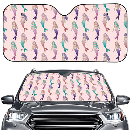 Mermaid Girls Pattern Print Car Windshield Sun Shade