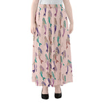 Mermaid Girls Pattern Print Chiffon Maxi Skirt