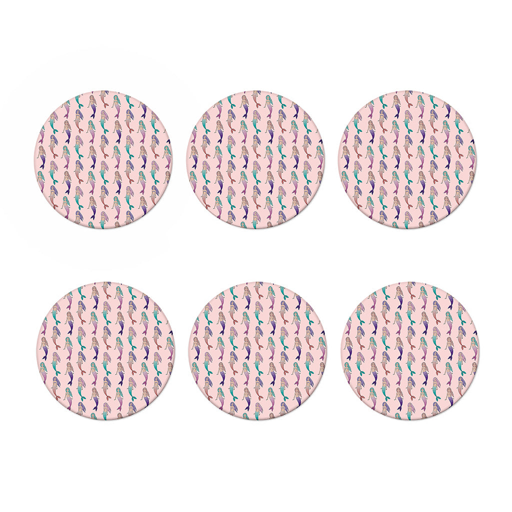 Mermaid Girls Pattern Print Coaster Set