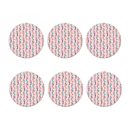 Mermaid Girls Pattern Print Coaster Set