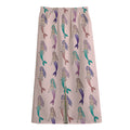 Mermaid Girls Pattern Print Cotton Front Slit Maxi Skirt