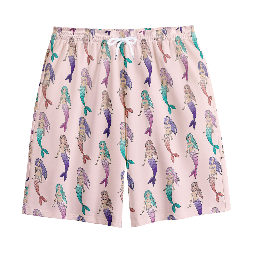 Mermaid Girls Pattern Print Cotton Shorts