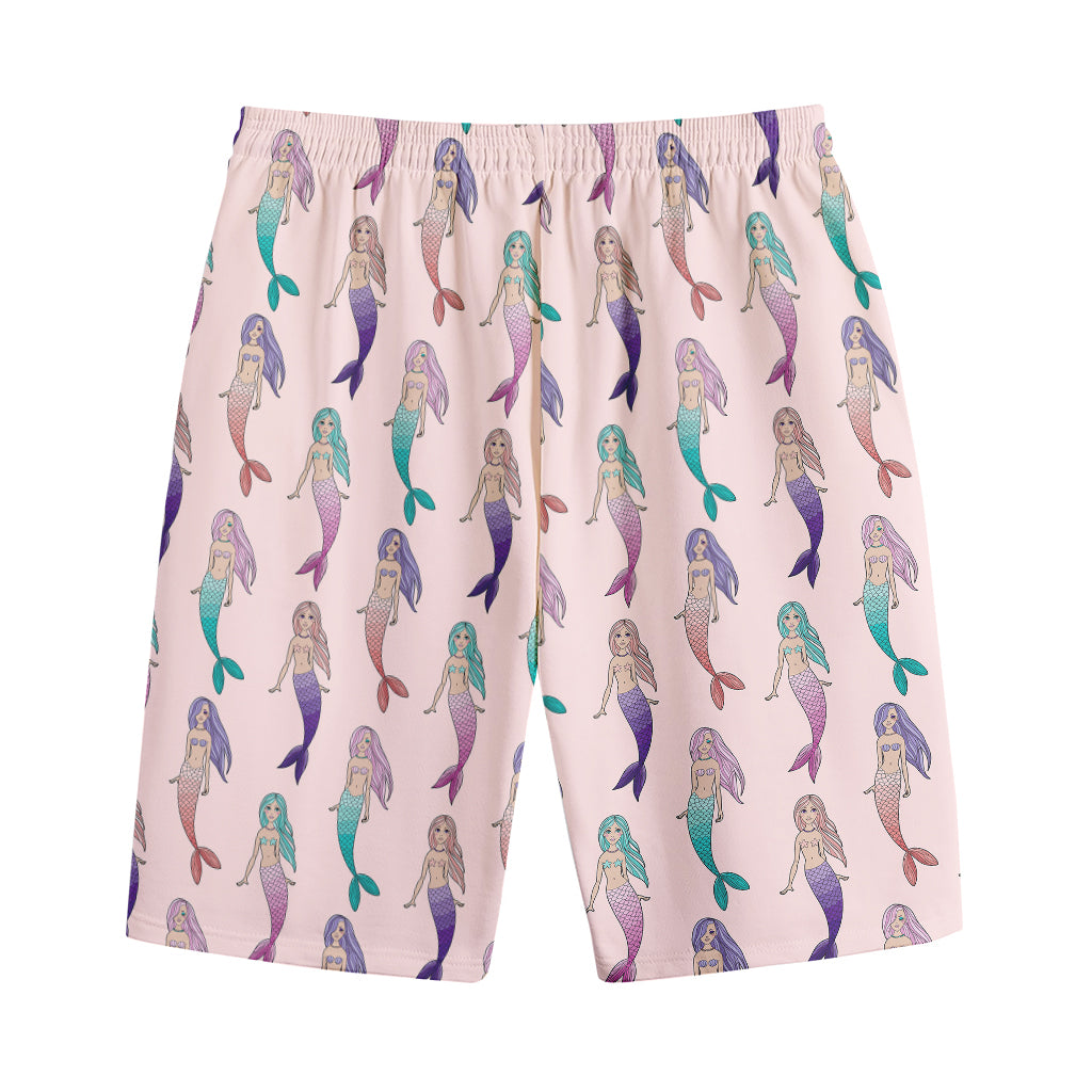 Mermaid Girls Pattern Print Cotton Shorts