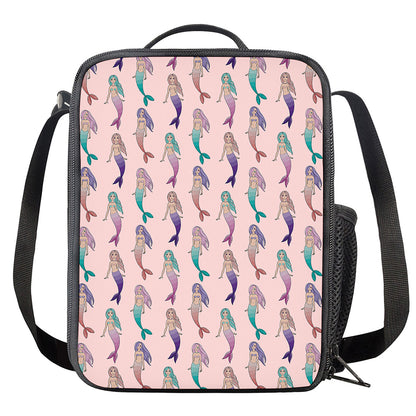 Mermaid Girls Pattern Print Crossbody Lunch Bag