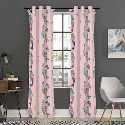 Mermaid Girls Pattern Print Curtain