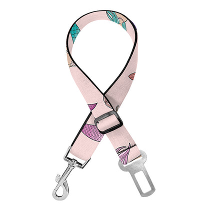 Mermaid Girls Pattern Print Dog Seat Belt