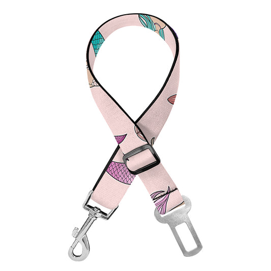 Mermaid Girls Pattern Print Dog Seat Belt