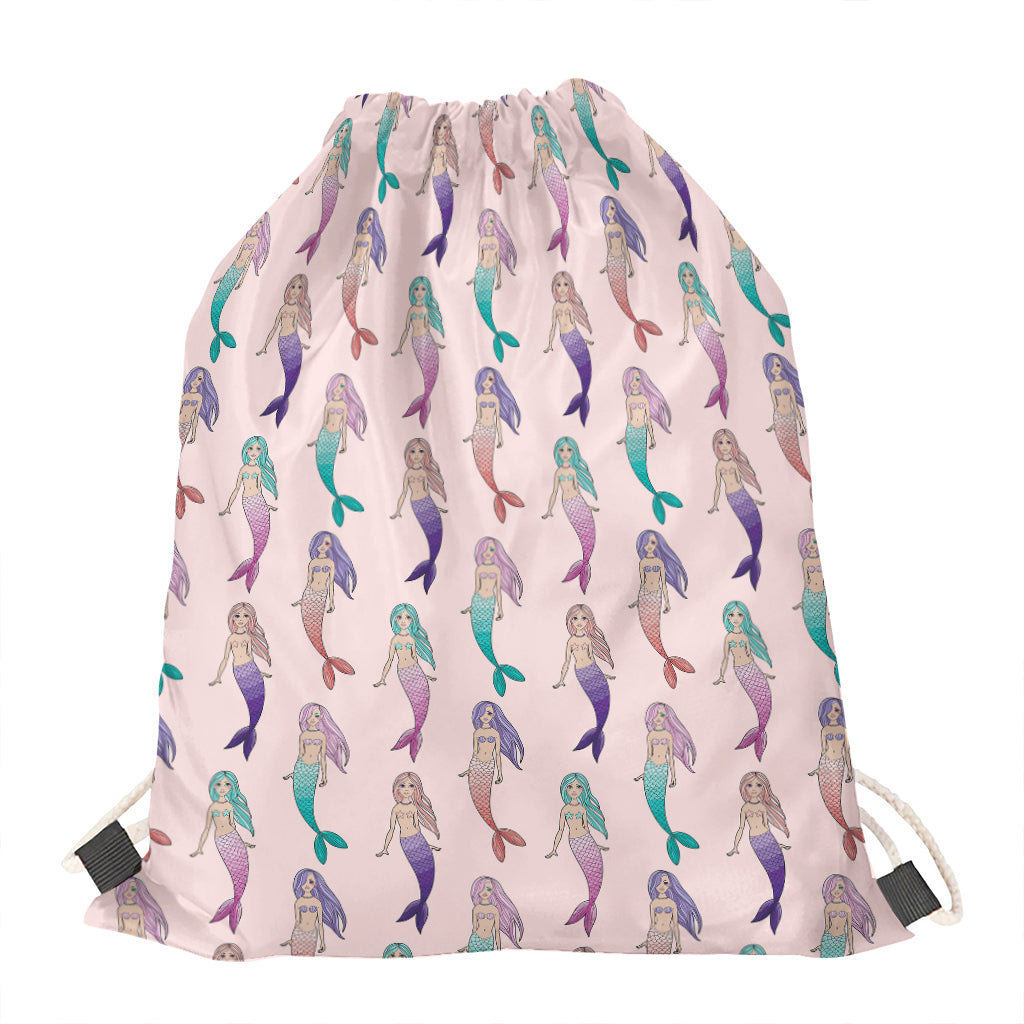 Mermaid Girls Pattern Print Drawstring Bag