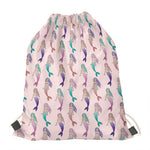 Mermaid Girls Pattern Print Drawstring Bag