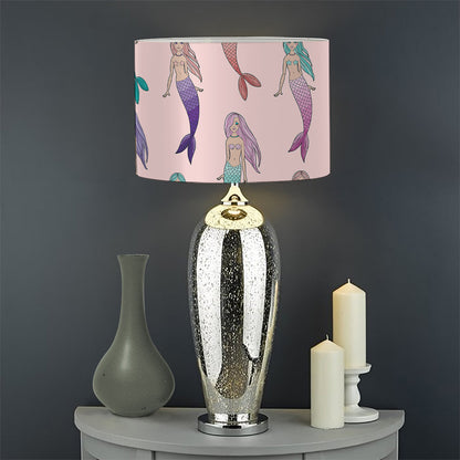 Mermaid Girls Pattern Print Drum Lamp Shade