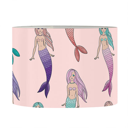 Mermaid Girls Pattern Print Drum Lamp Shade