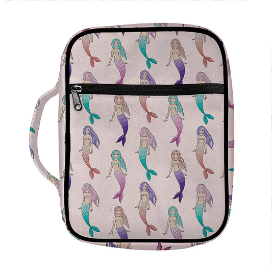 Mermaid Girls Pattern Print Front Pocket Bible Bag