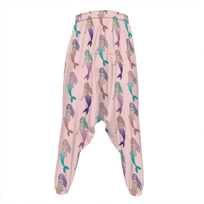 Mermaid Girls Pattern Print Hammer Pants