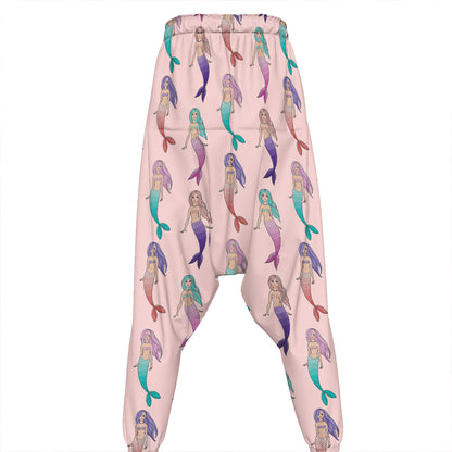 Mermaid Girls Pattern Print Hammer Pants