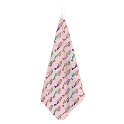 Mermaid Girls Pattern Print Hand Towel