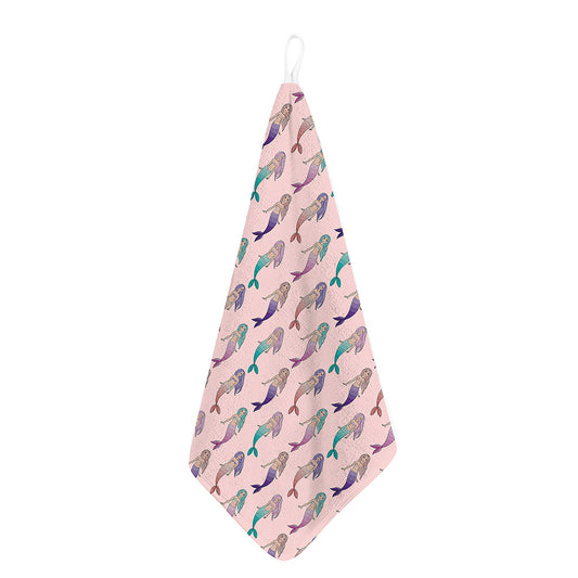 Mermaid Girls Pattern Print Hand Towel