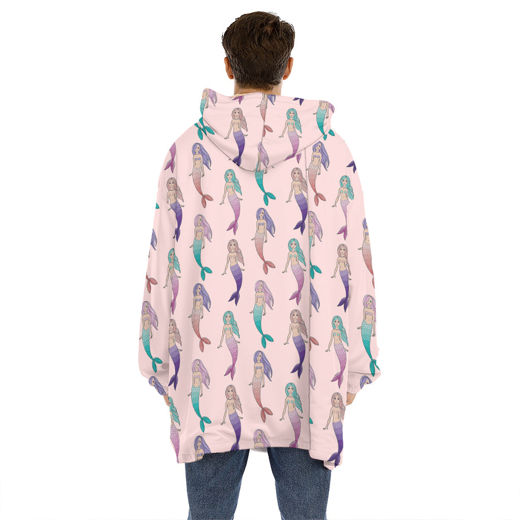 Mermaid Girls Pattern Print Hoodie Blanket