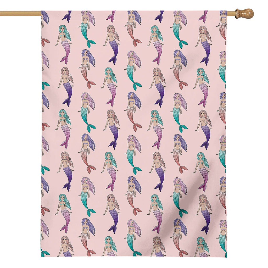 Mermaid Girls Pattern Print House Flag