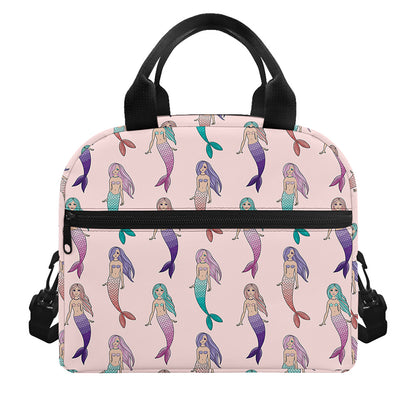 Mermaid Girls Pattern Print Insulated Lunch Bag