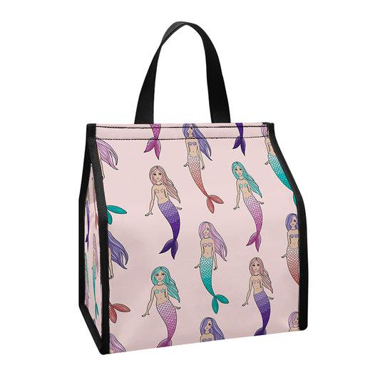 Mermaid Girls Pattern Print Insulated Lunch Tote