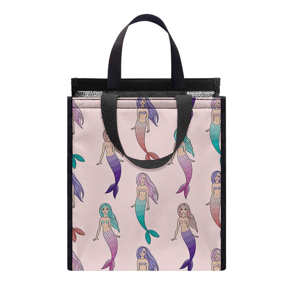 Mermaid Girls Pattern Print Insulated Lunch Tote