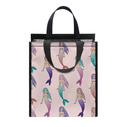 Mermaid Girls Pattern Print Insulated Lunch Tote