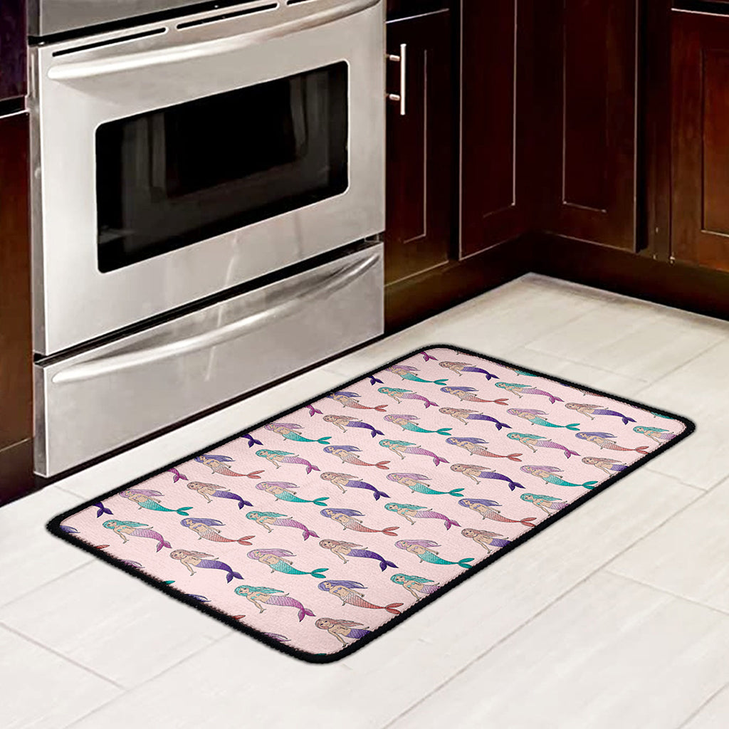 Mermaid Girls Pattern Print Kitchen Mat