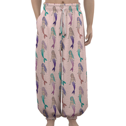 Mermaid Girls Pattern Print Lantern Pants