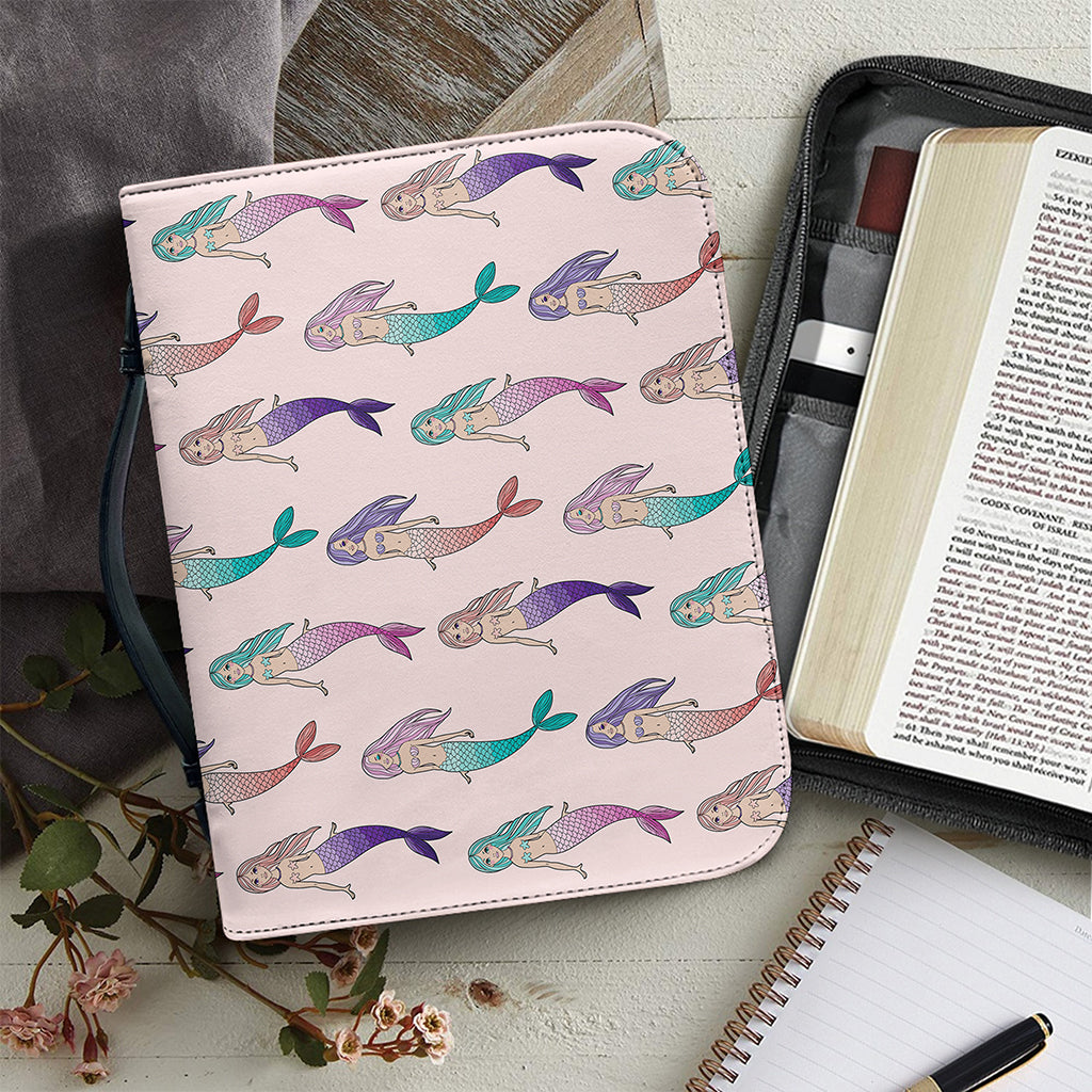 Mermaid Girls Pattern Print Leather Bible Cover