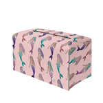 Mermaid Girls Pattern Print Leather Tissue Box Cover