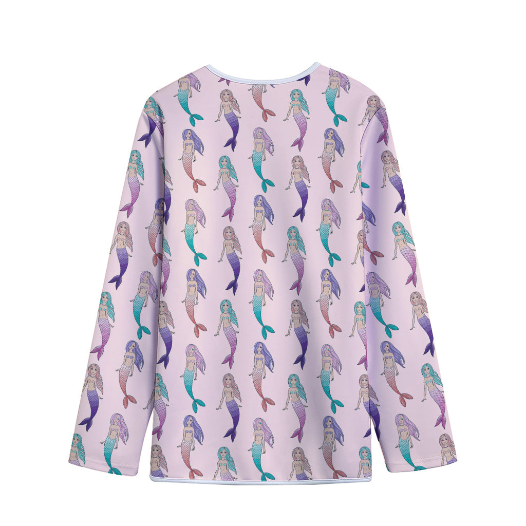 Mermaid Girls Pattern Print Long Sleeve Short Coat