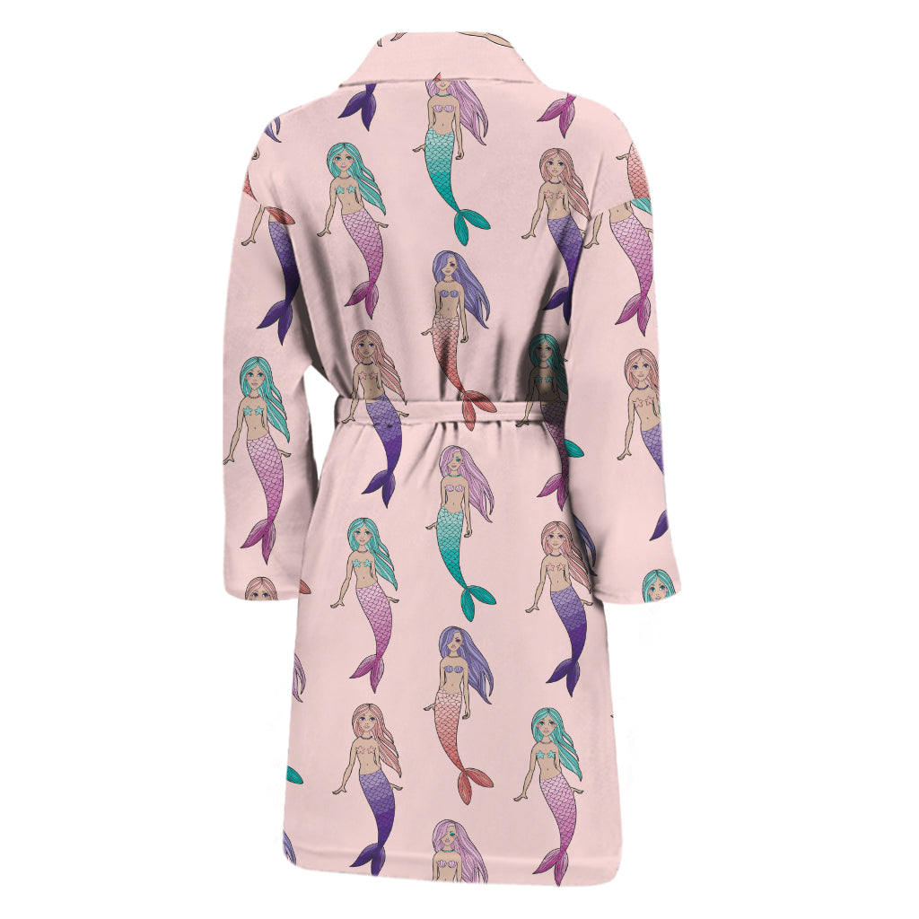 Mermaid Girls Pattern Print Men's Bathrobe