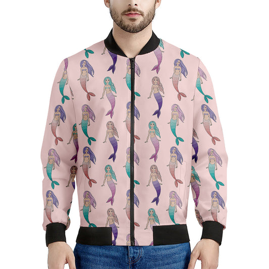 Mermaid Girls Pattern Print Men's Bomber Jacket