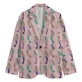 Mermaid Girls Pattern Print Men's Cotton Blazer