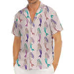 Mermaid Girls Pattern Print Men's Deep V-Neck Shirt