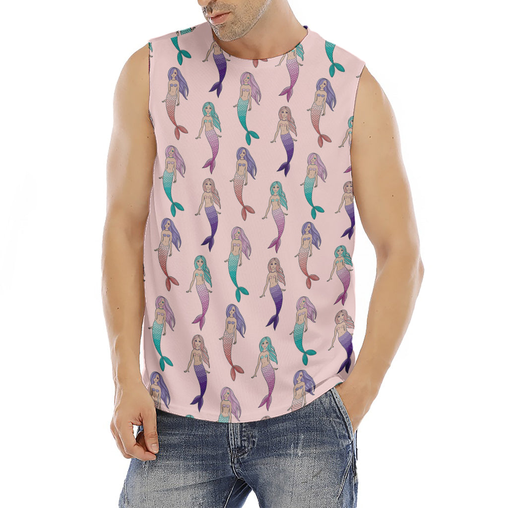 Mermaid Girls Pattern Print Men's Fitness Tank Top