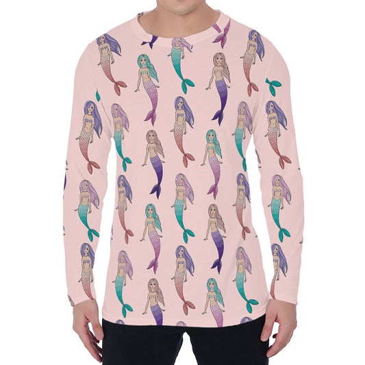 Mermaid Girls Pattern Print Men's Long Sleeve T-Shirt