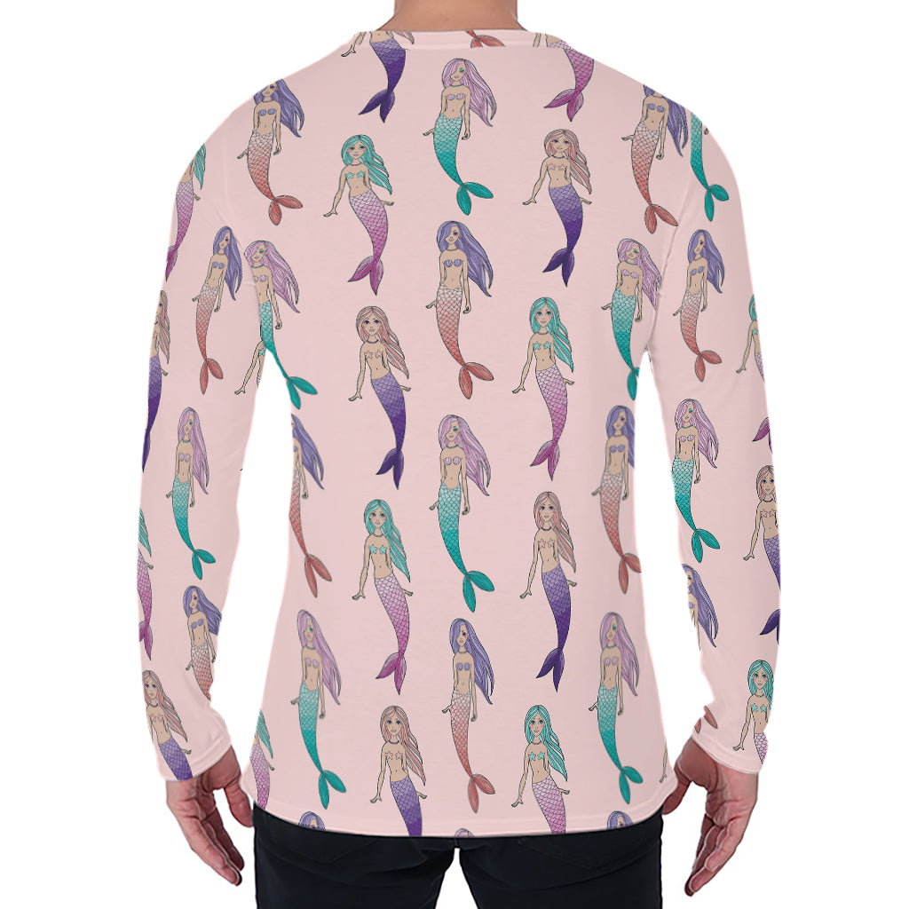 Mermaid Girls Pattern Print Men's Long Sleeve T-Shirt