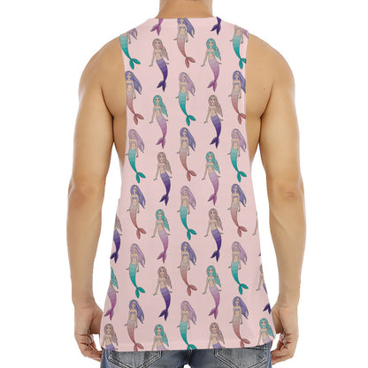 Mermaid Girls Pattern Print Men's Muscle Tank Top
