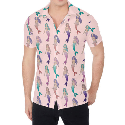 Mermaid Girls Pattern Print Men's Shirt